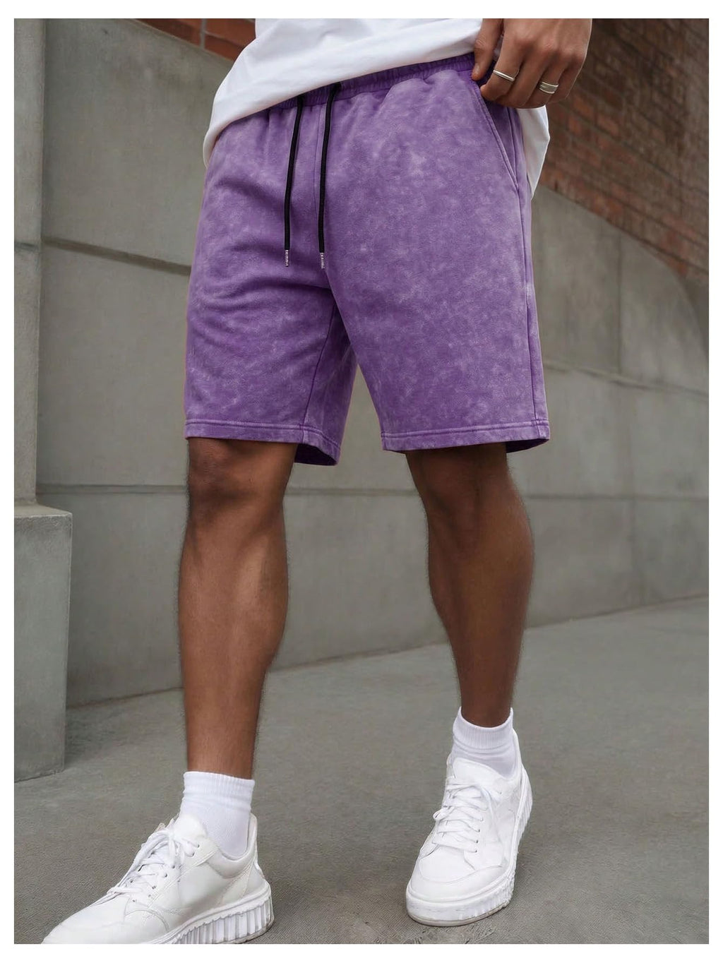 VIPWOLF Men's Star Graphic Y2k Shorts Distressed Track Shorts Streetwear