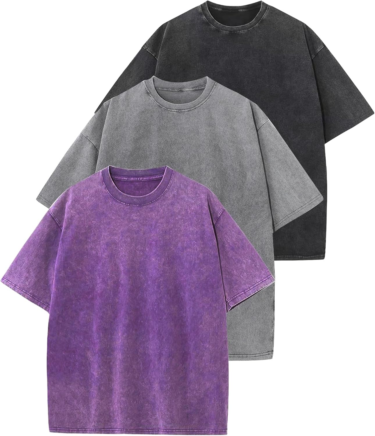 Arssm Men Oversized T Shirts Vintage Tee Loose Fit Short Sleeve Casual Streetwear Baggy Washed Unisex Tops