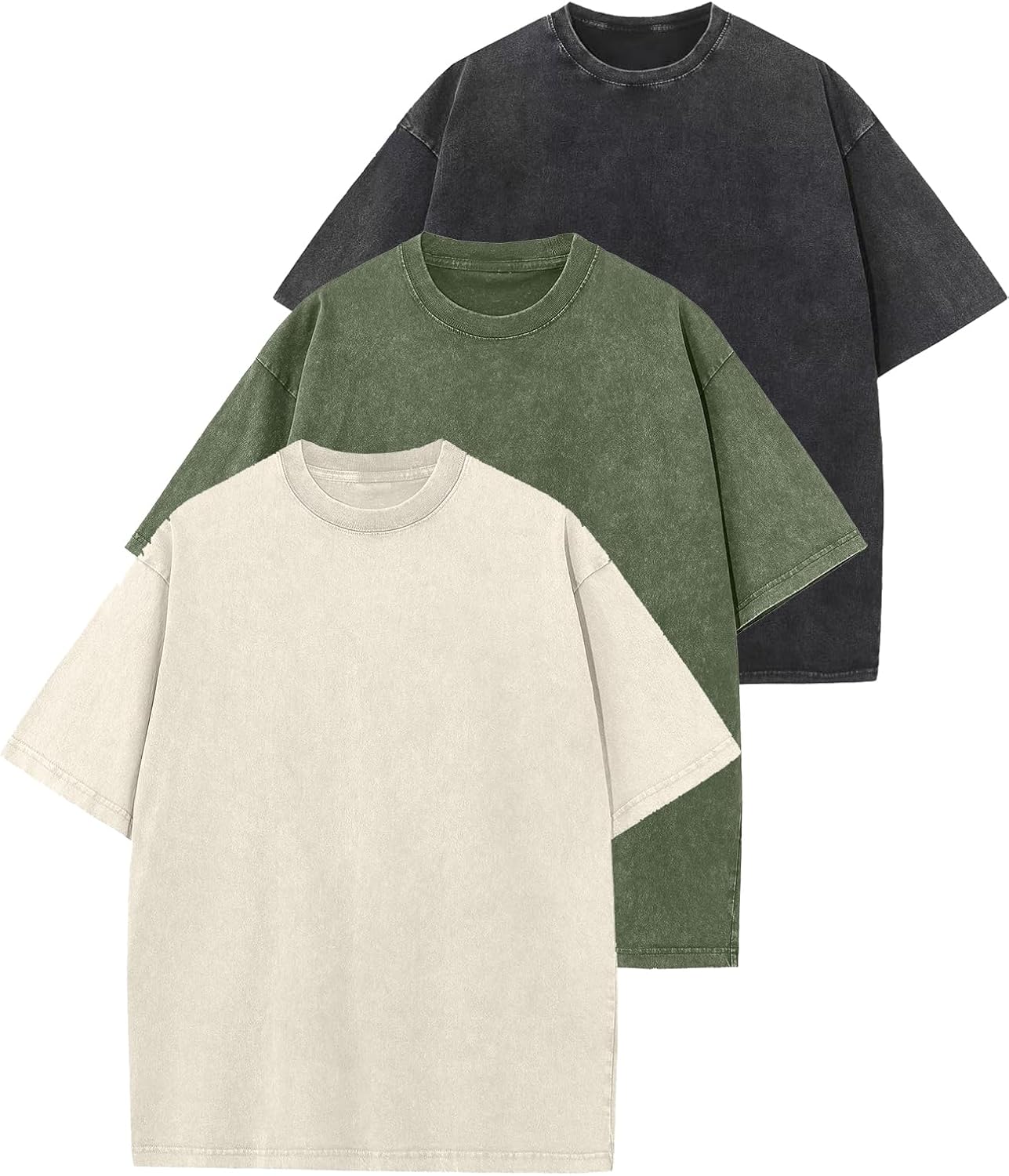 Arssm Men Oversized T Shirts Vintage Tee Loose Fit Short Sleeve Casual Streetwear Baggy Washed Unisex Tops