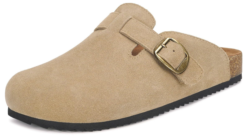 Genuine Suede Clogs Womens Mens Cork Footbed Sandals Potato Shoes