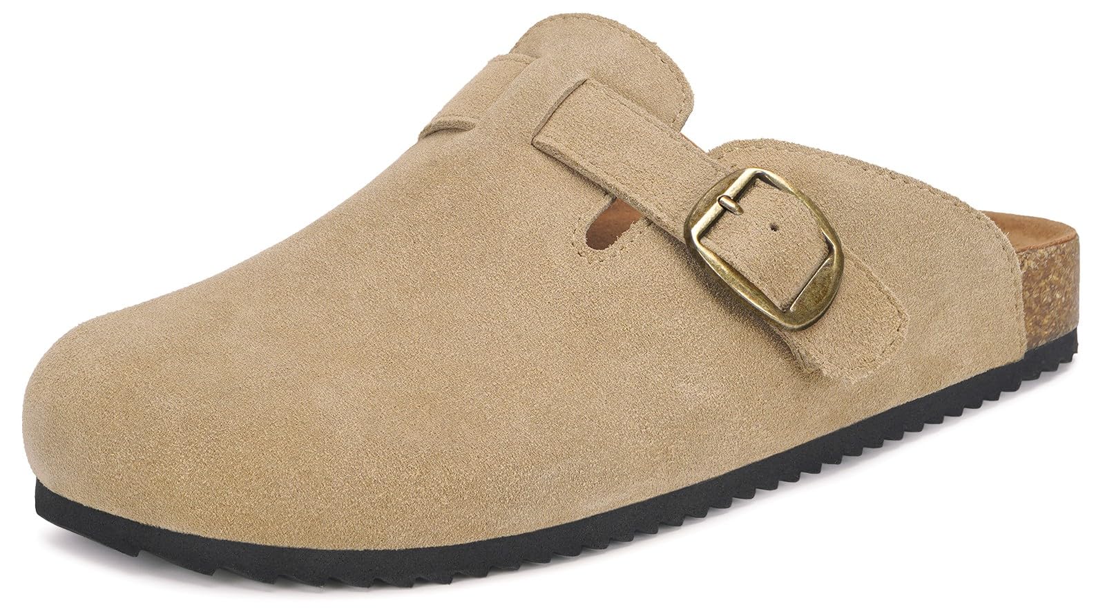 Genuine Suede Clogs Womens Mens Cork Footbed Sandals Potato Shoes