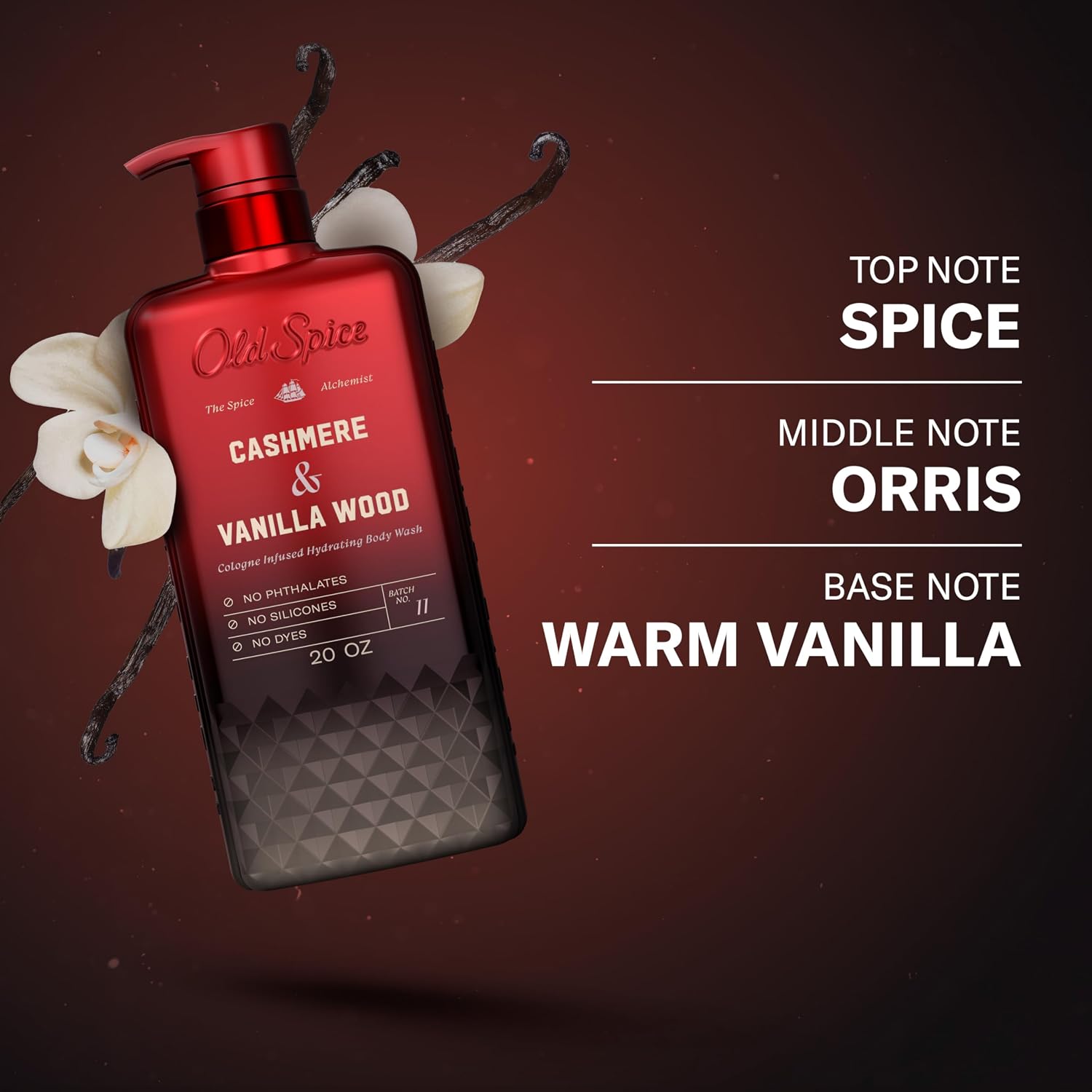 Old Spice Body Wash for Men, Cashmere + Vanilla Wood Scent, 20 fl oz