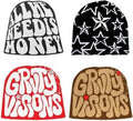 Y2K Knitted Beanies Hat Men Women Graphic Vintage Cap Gothic Warm Knitted Hat Streetwear Trend Beanie