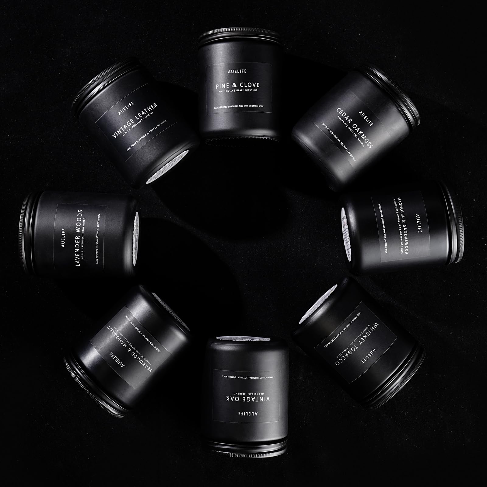 Auelife Candles for Men Gift Set, 4 Pack Soy Wax, Masculine