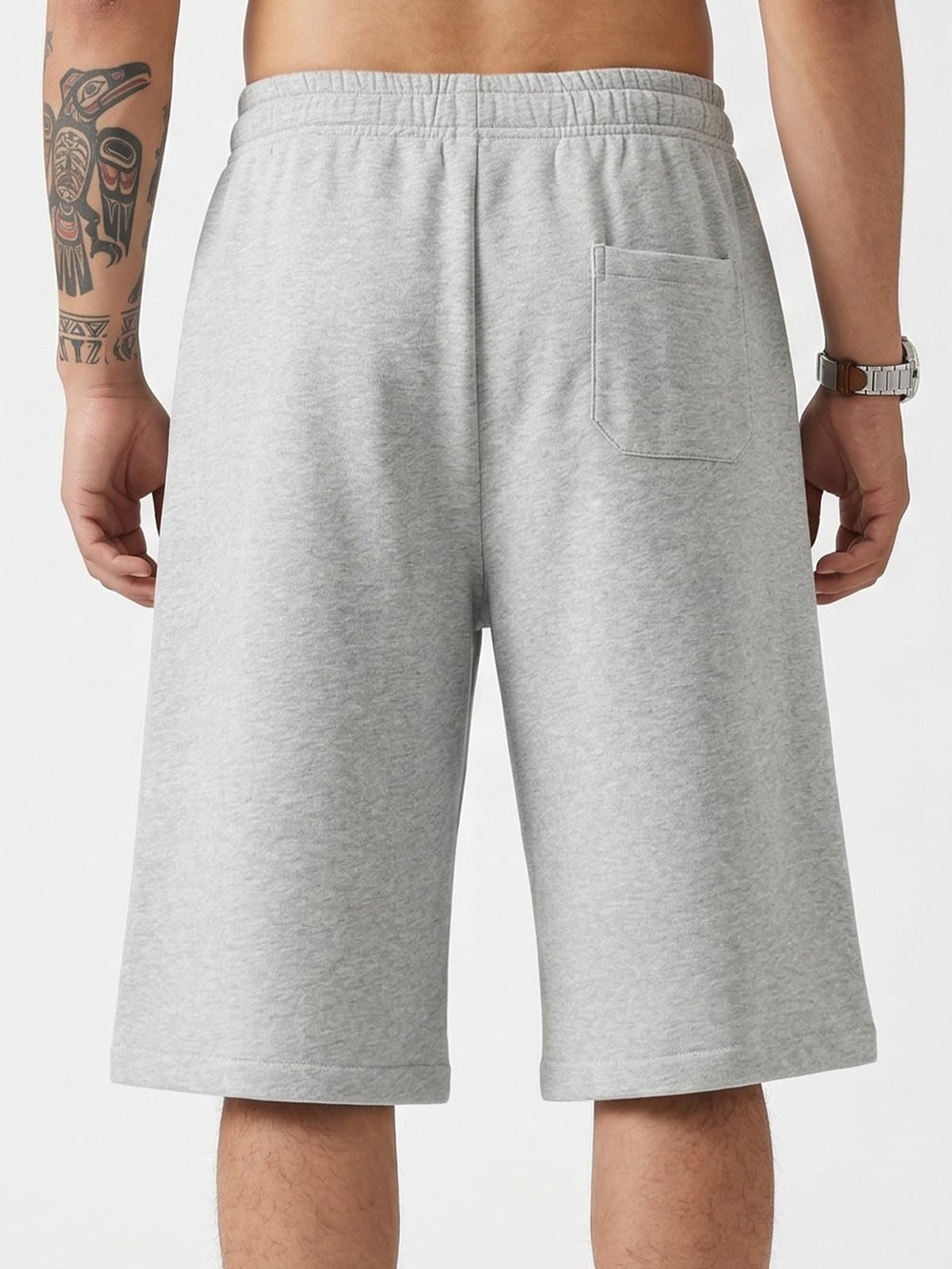 ZUY Men's Baggy Sweat Shorts Cotton Long Below Knee Fleece Capri Shorts 11" Athletic Casual 3/4 Pants with Pockets