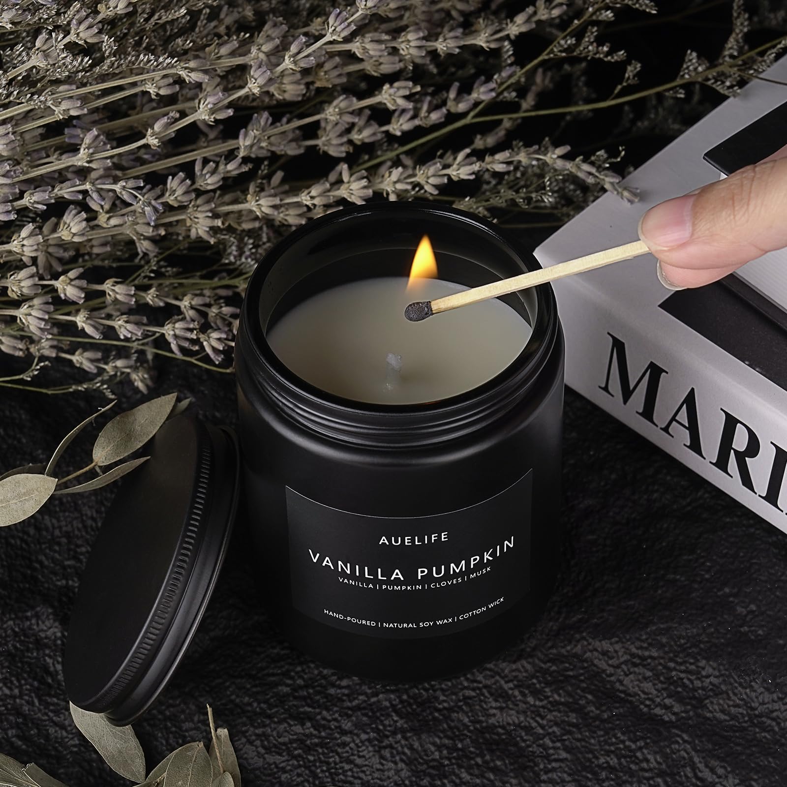 Auelife Candles for Men Gift Set, 4 Pack Soy Wax, Masculine