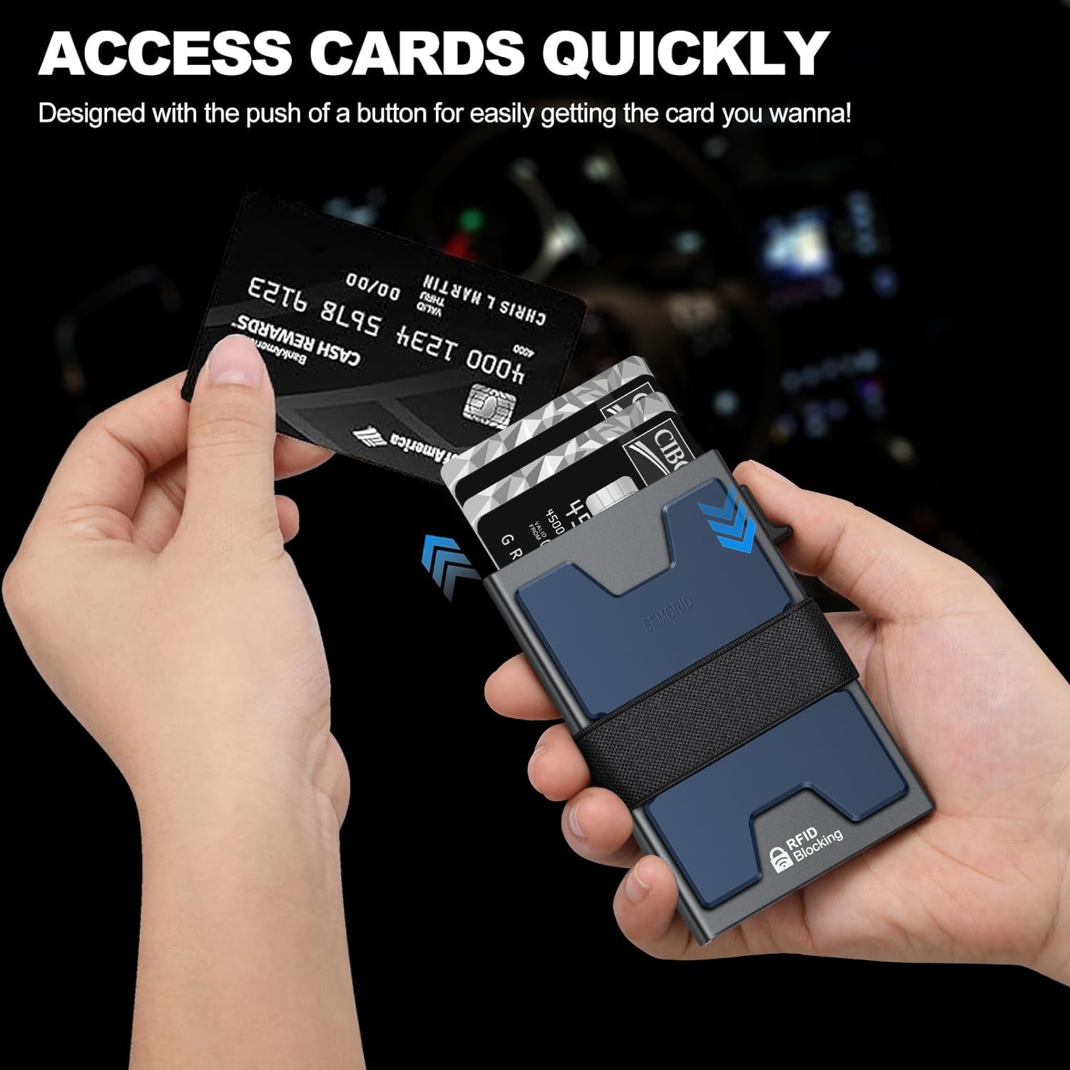 SEMORID RFID Blocking Slim Card Holder Wallet for Men Wallet Minimalist