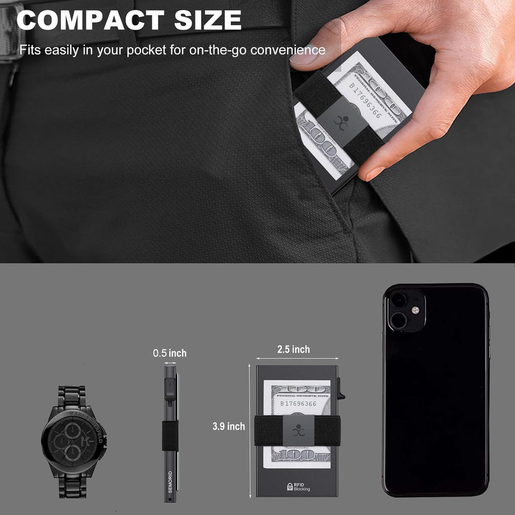 SEMORID RFID Blocking Slim Card Holder Wallet for Men Wallet Minimalist