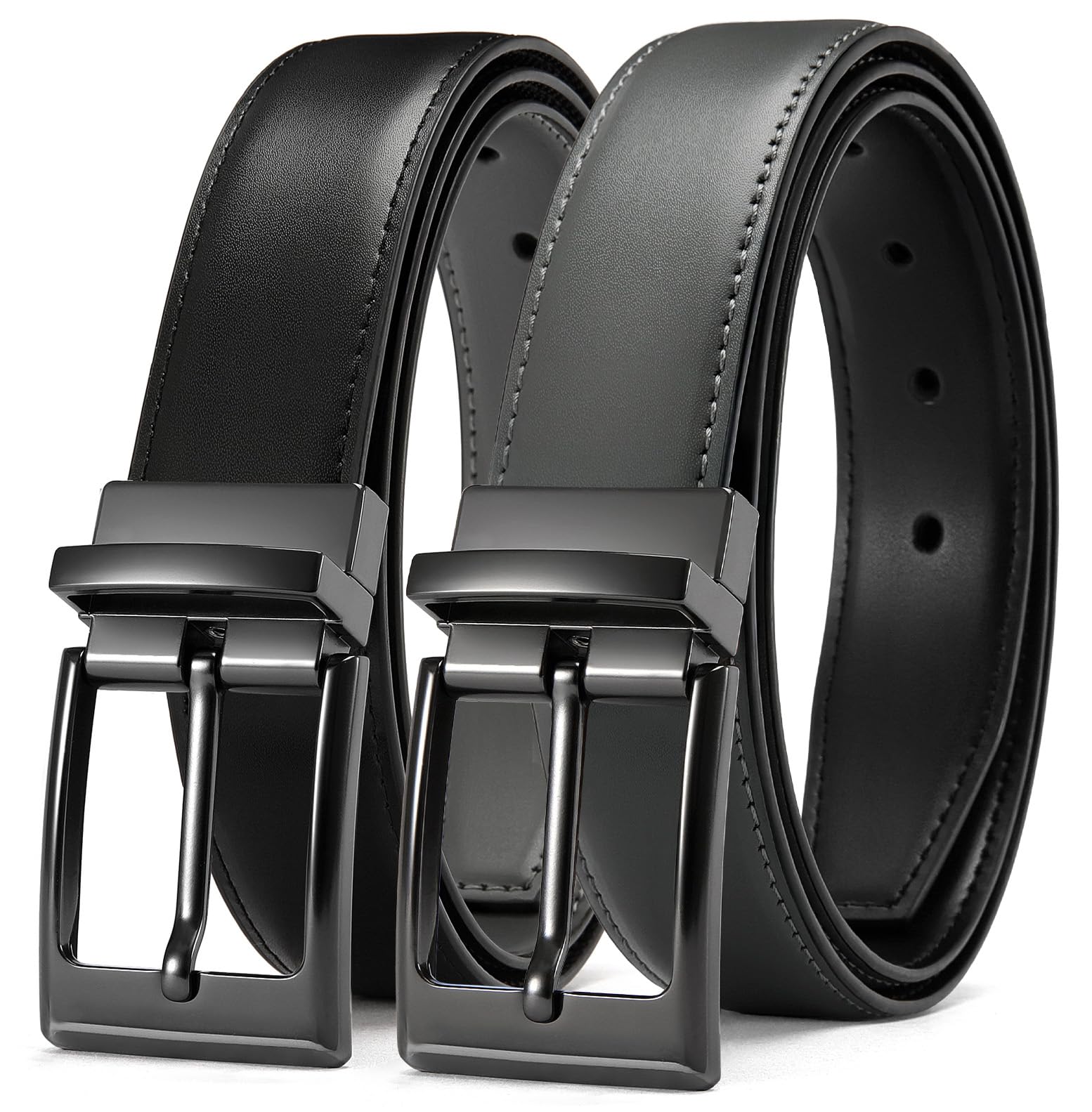 CHAOREN Reversible Belt Men 1 Piece - 1.25" Leather Dress Belt