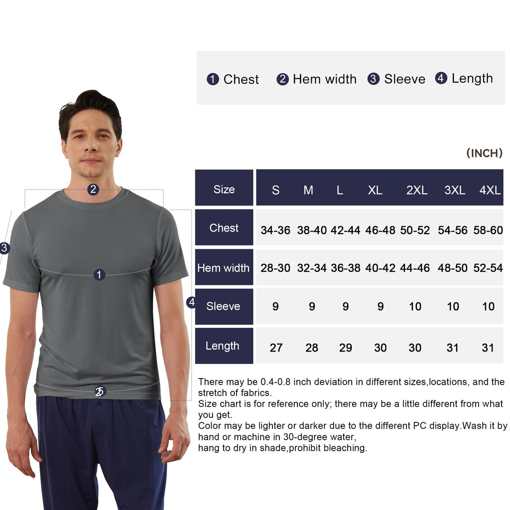 BAMBOO COOL Men's Undershirts Moisture Wicking Crewneck T Shirts 6 Pack