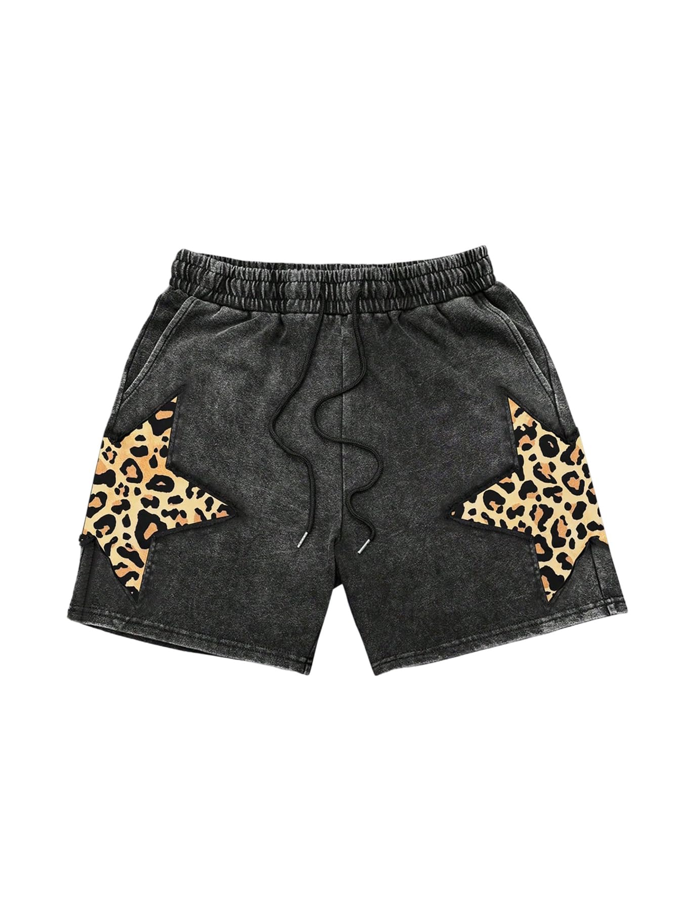 VIPWOLF Men's Star Graphic Y2k Shorts Distressed Track Shorts Streetwear