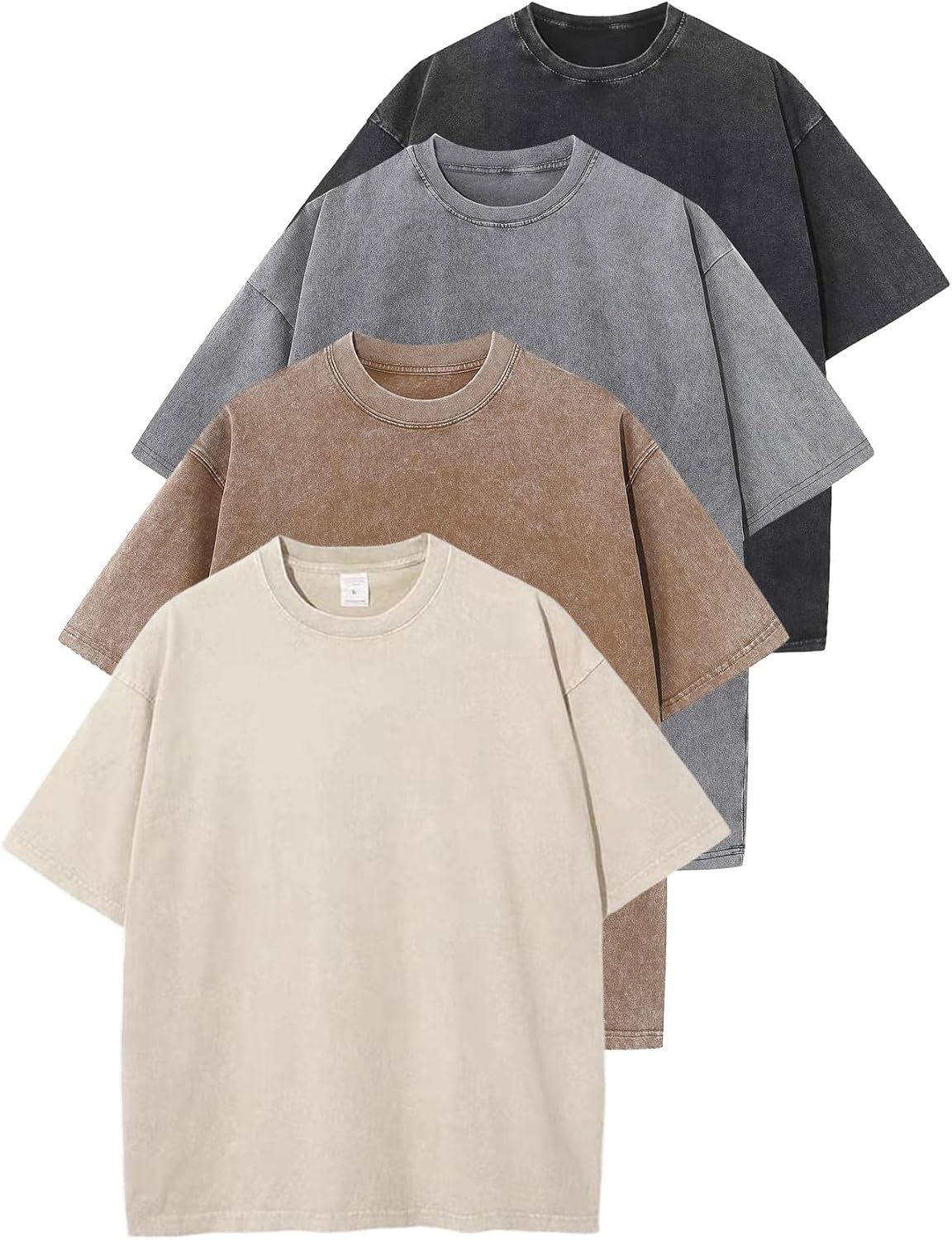 Arssm Men Oversized T Shirts Vintage Tee Loose Fit Short Sleeve Casual Streetwear Baggy Washed Unisex Tops
