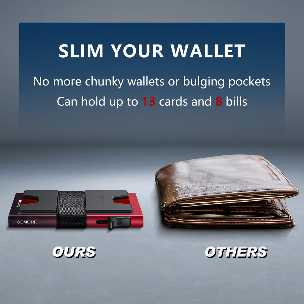 SEMORID RFID Blocking Slim Card Holder Wallet for Men Wallet Minimalist