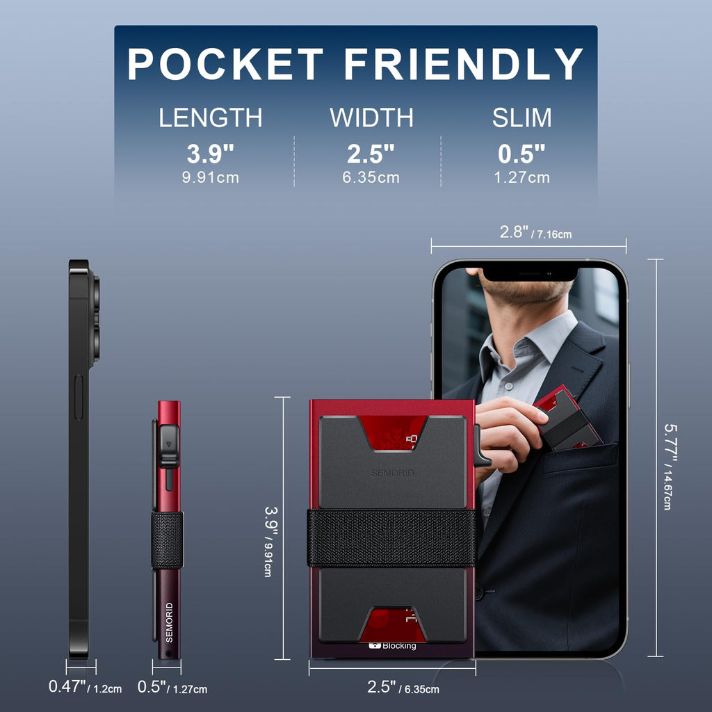 SEMORID RFID Blocking Slim Card Holder Wallet for Men Wallet Minimalist