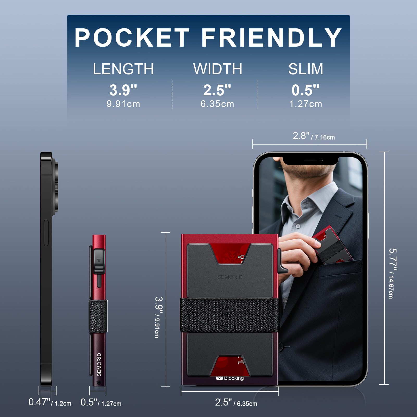 SEMORID RFID Blocking Slim Card Holder Wallet for Men Wallet Minimalist
