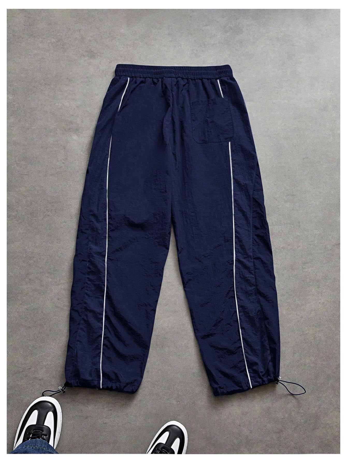SHENHE Men's Y2k Wide Leg Baggy Parachute Pants Hip Hop Track Trousers