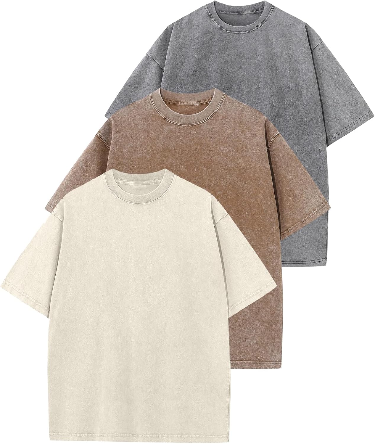 Arssm Men Oversized T Shirts Vintage Tee Loose Fit Short Sleeve Casual Streetwear Baggy Washed Unisex Tops