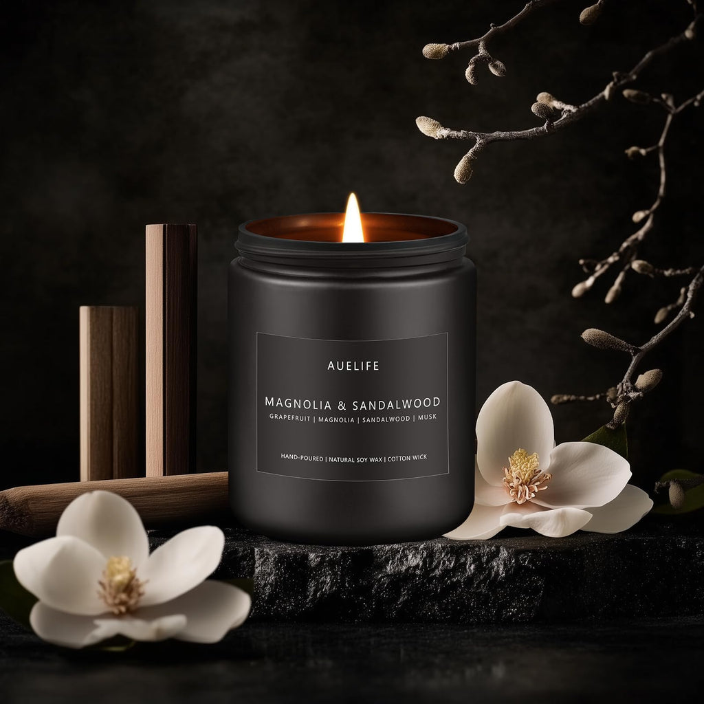 Auelife Candles for Men Gift Set, 4 Pack Soy Wax, Masculine