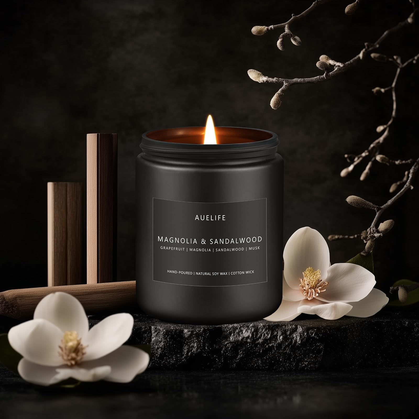 Auelife Candles for Men Gift Set, 4 Pack Soy Wax, Masculine