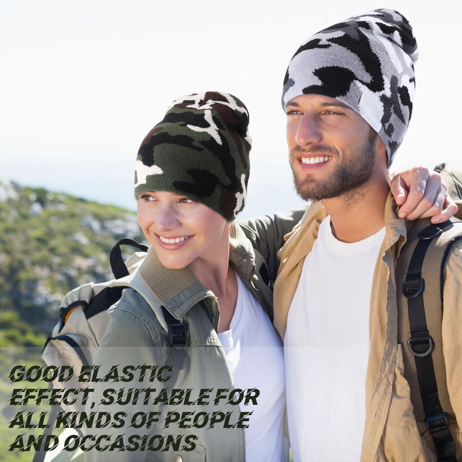 Ramede 4 Pcs Y2k Beanie - Double Sided Graphic Beanies for Men and Women, Acrylic Knitted Y2k Hats Accessories