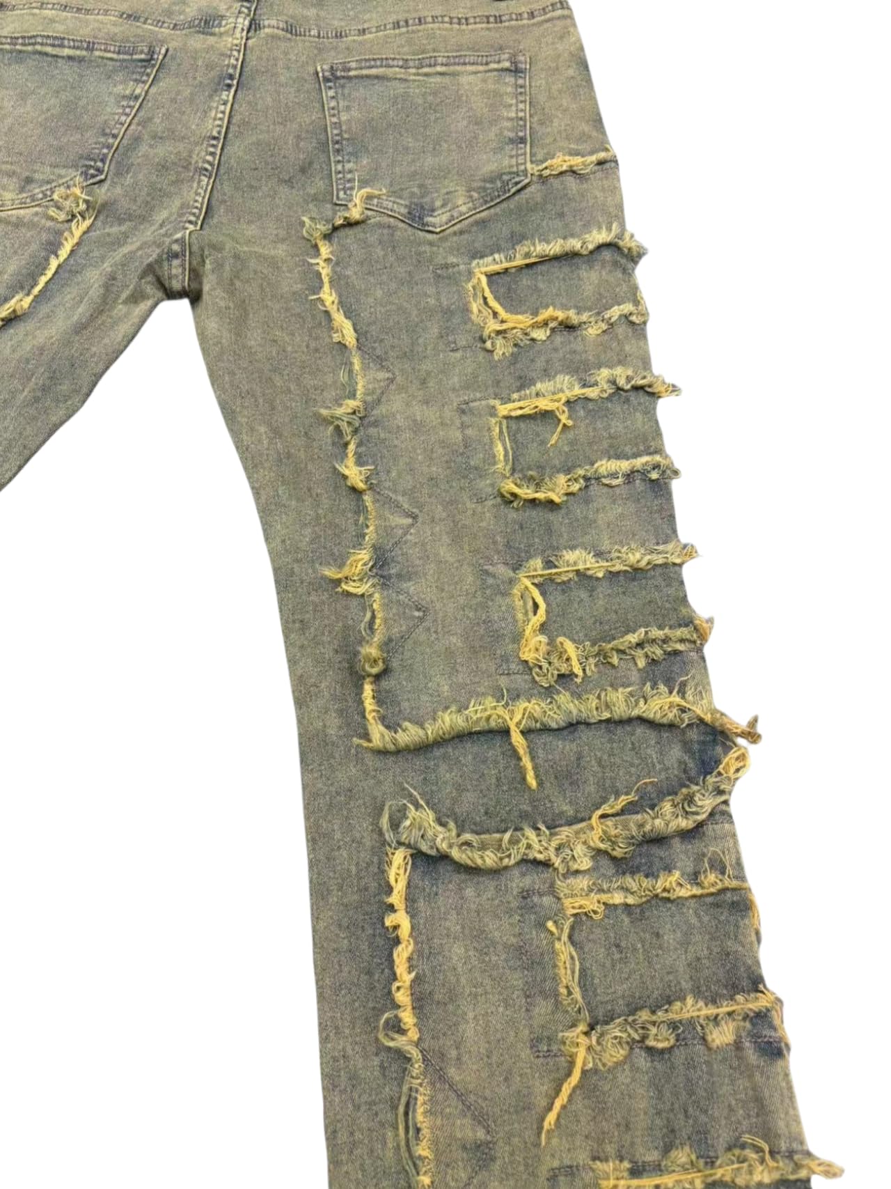 YEOU Men's Stacked Skinny Jeans - Y2K Harajuku Style Ripped Denim Pants with High Waist