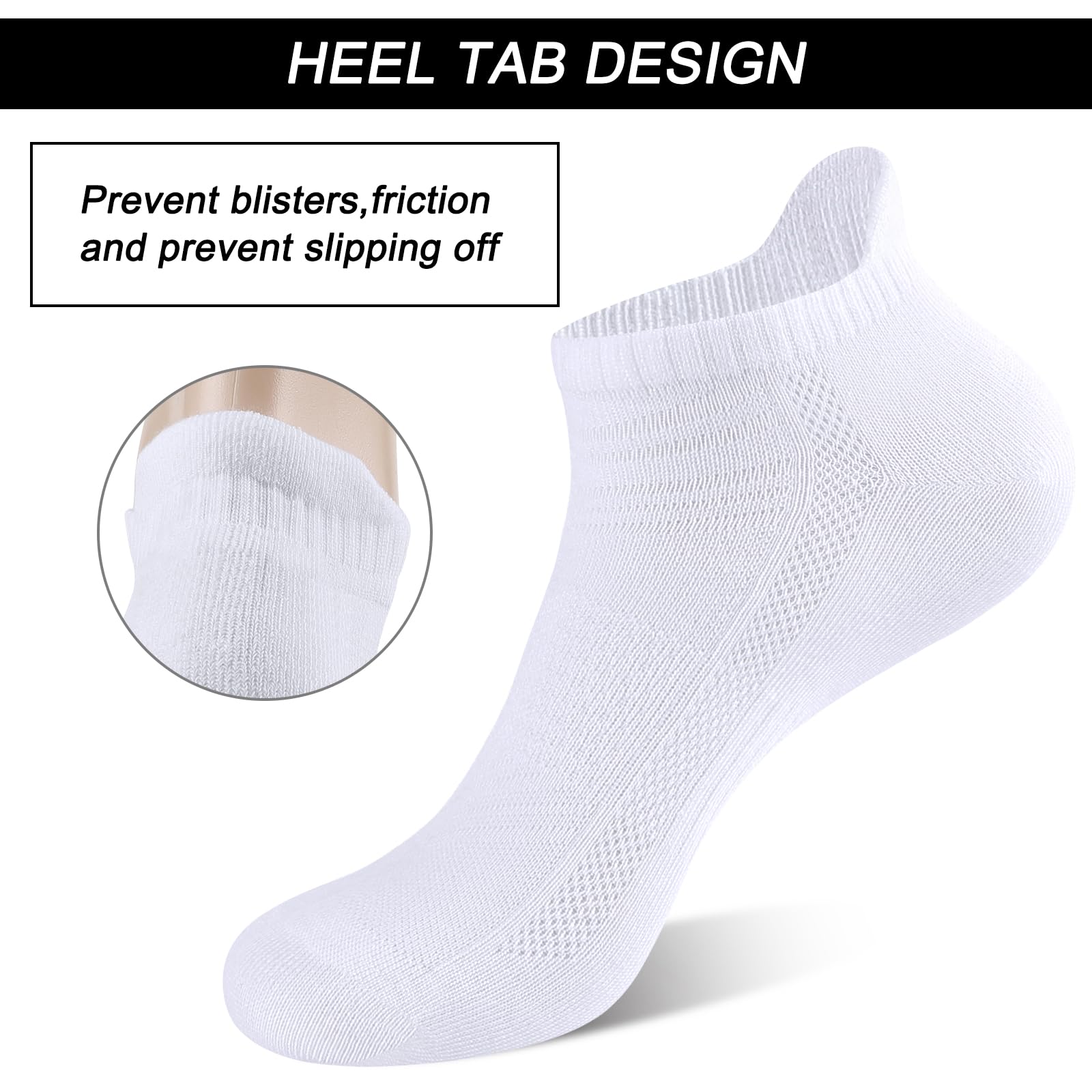 shnn 14 Pairs Mens/Womens Ankle Socks Breathable Casual Low Cut Short Socks for Men/Women with Heel Tab