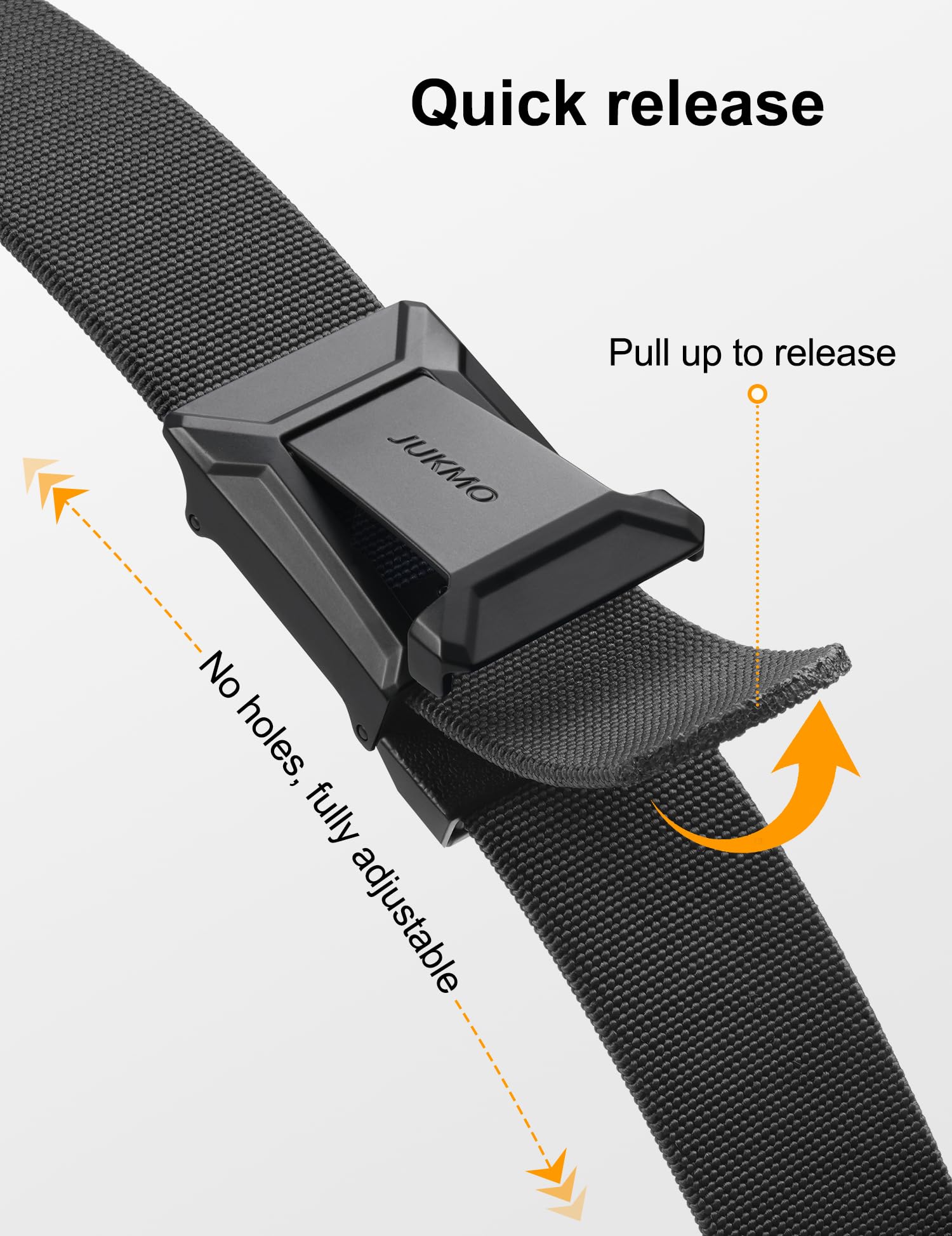 JUKMO Men's Stretch Tactical Belt, 1.5" Elastic Nylon Web with Flip Buckle