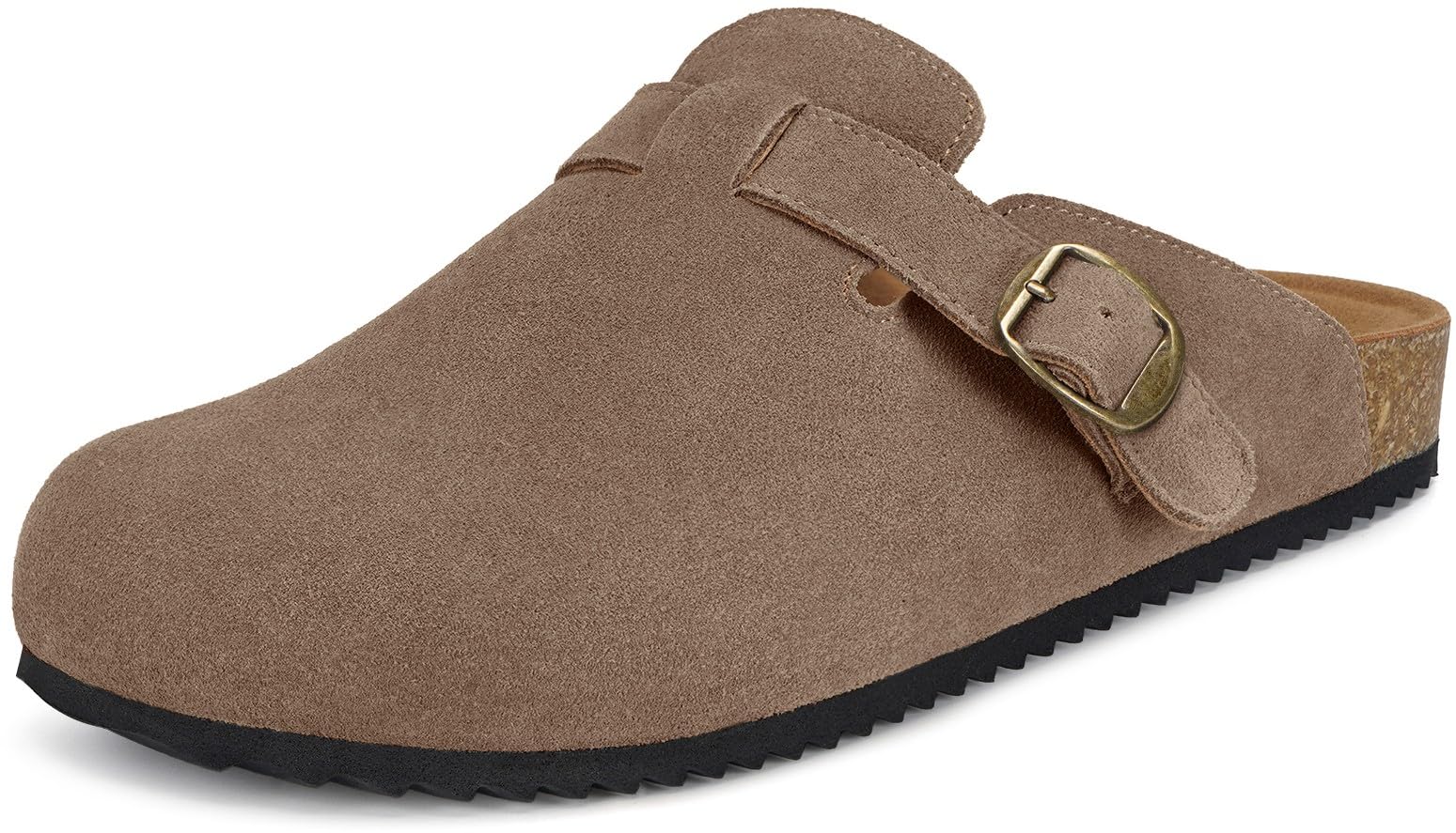 Genuine Suede Clogs Womens Mens Cork Footbed Sandals Potato Shoes