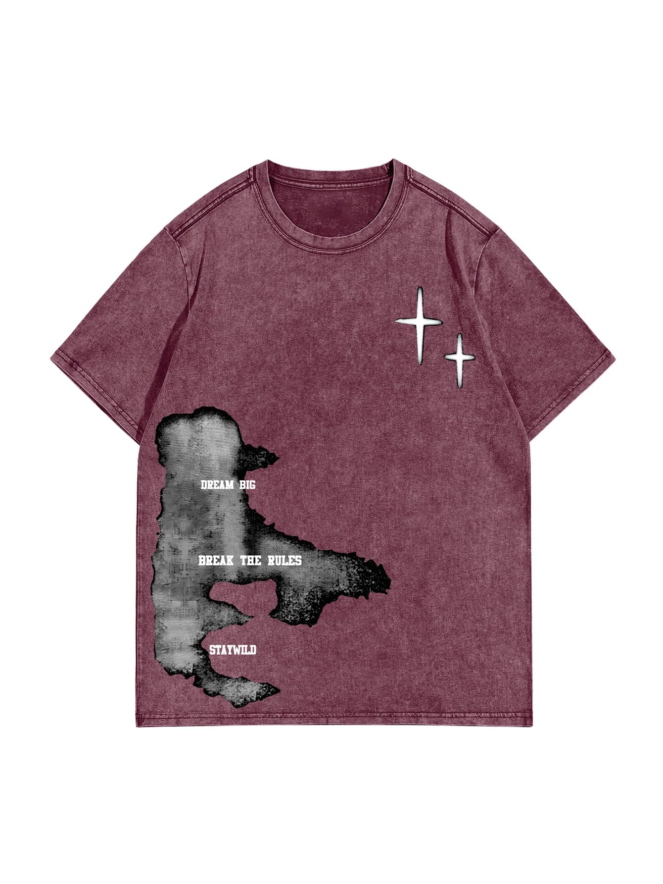 Verdusa Men's Y2k Graphic Tees Short Sleeve Crew Neck Grunge Shirts
