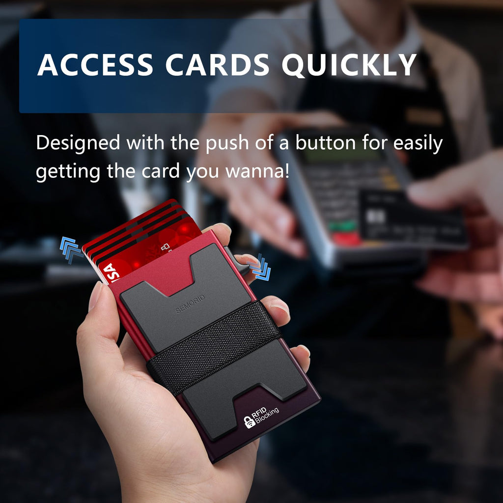 SEMORID RFID Blocking Slim Card Holder Wallet for Men Wallet Minimalist