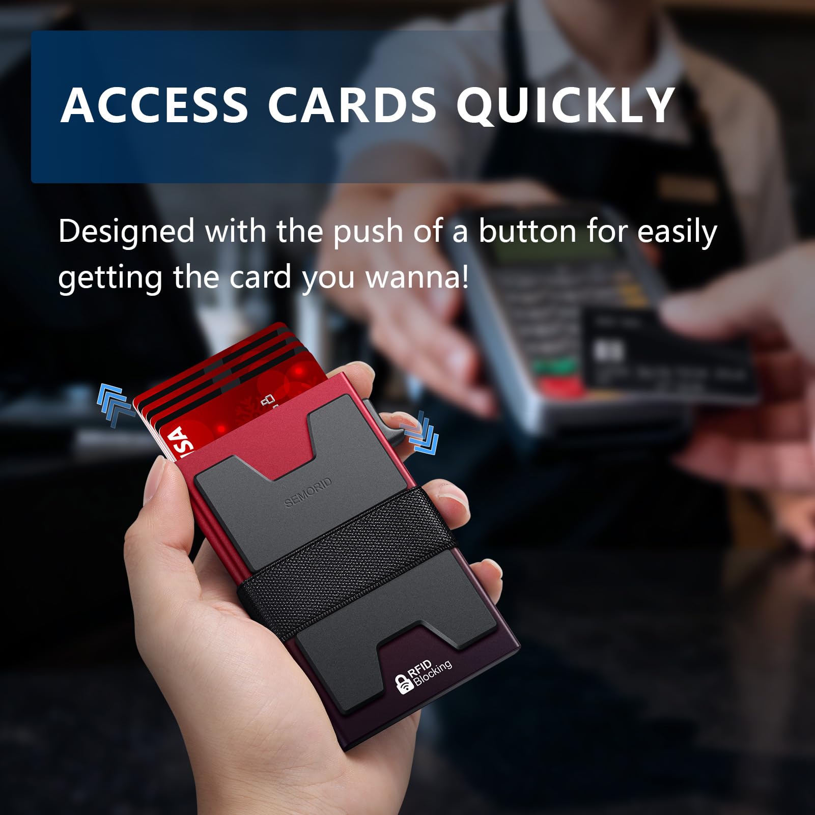SEMORID RFID Blocking Slim Card Holder Wallet for Men Wallet Minimalist