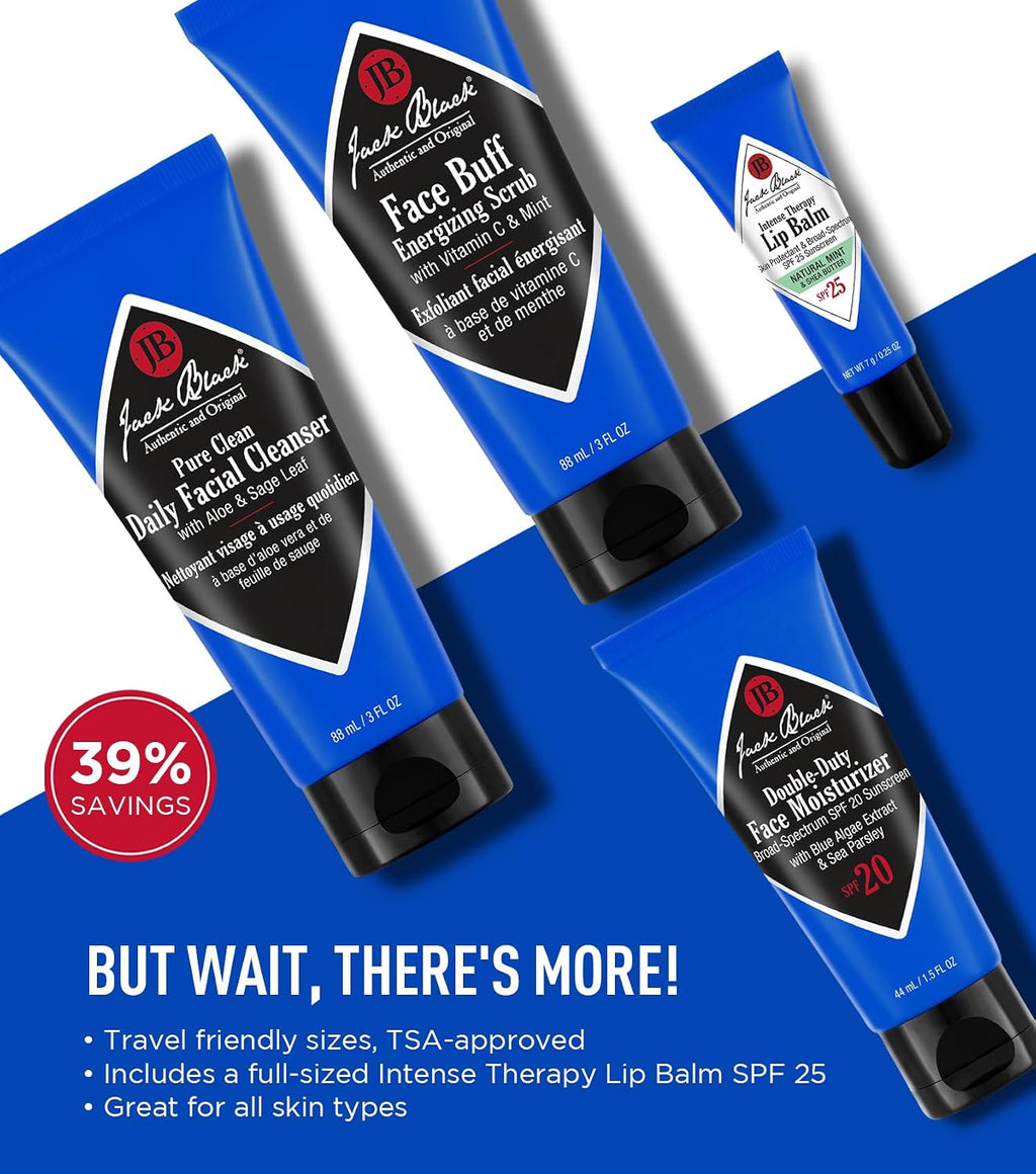 Jack Black Men's Skincare Kit, Men's Gift Set, Travel-Ready