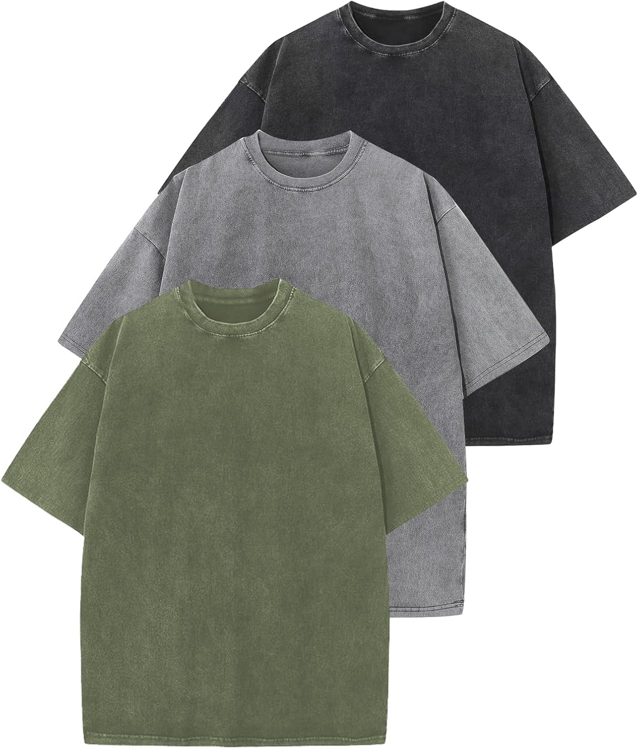 Arssm Men Oversized T Shirts Vintage Tee Loose Fit Short Sleeve Casual Streetwear Baggy Washed Unisex Tops