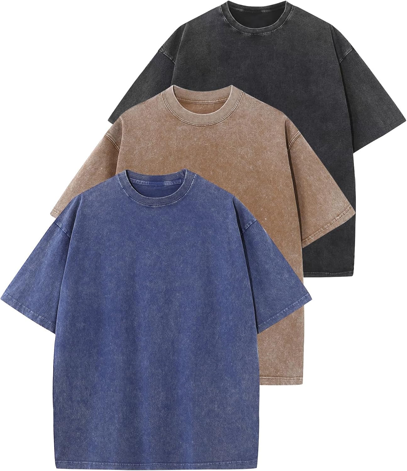Arssm Men Oversized T Shirts Vintage Tee Loose Fit Short Sleeve Casual Streetwear Baggy Washed Unisex Tops