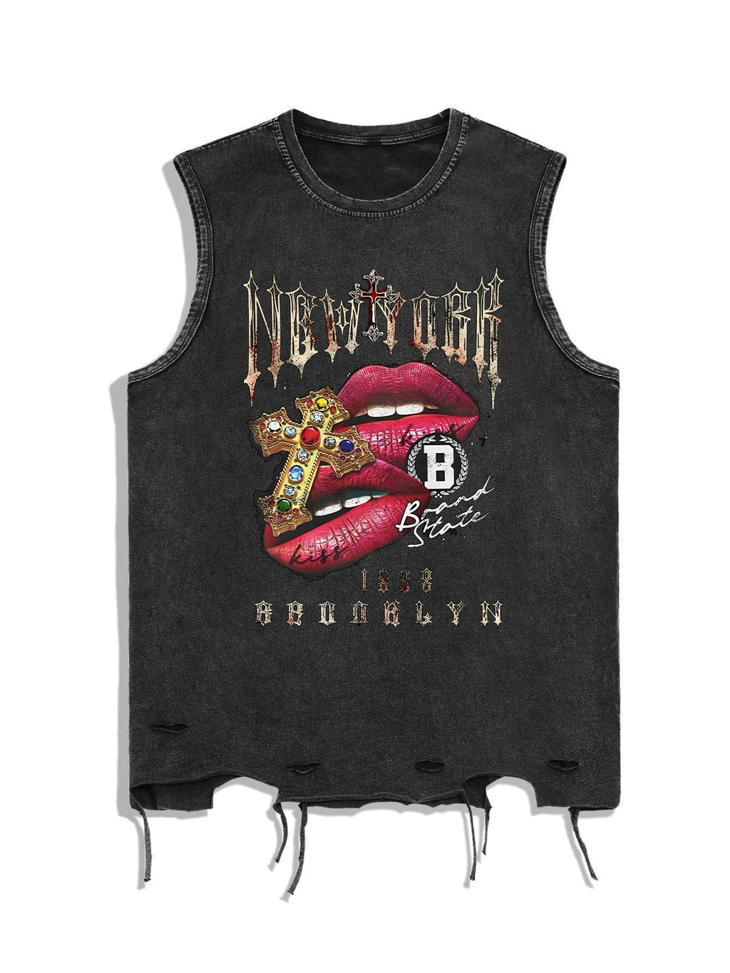 Verdusa Men's Graphic Tees Y2k Grunge Distressed Tee Summer Shirt Sreetwear
