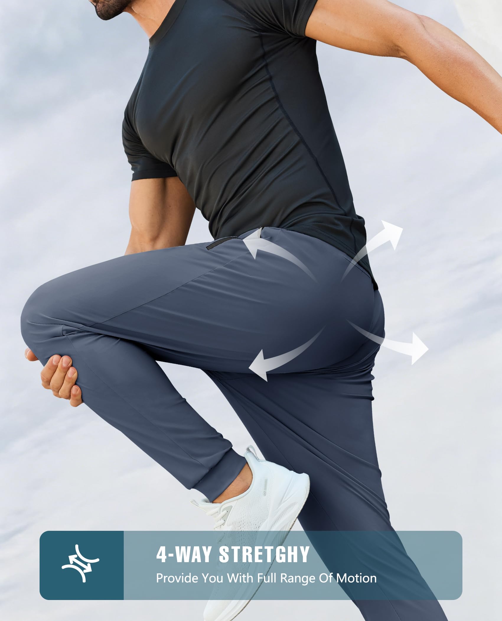 Mens Sweatpants with Zipper Pockets Lightweight Athletic Joggers for Workout Running Gym Track Casual Wear