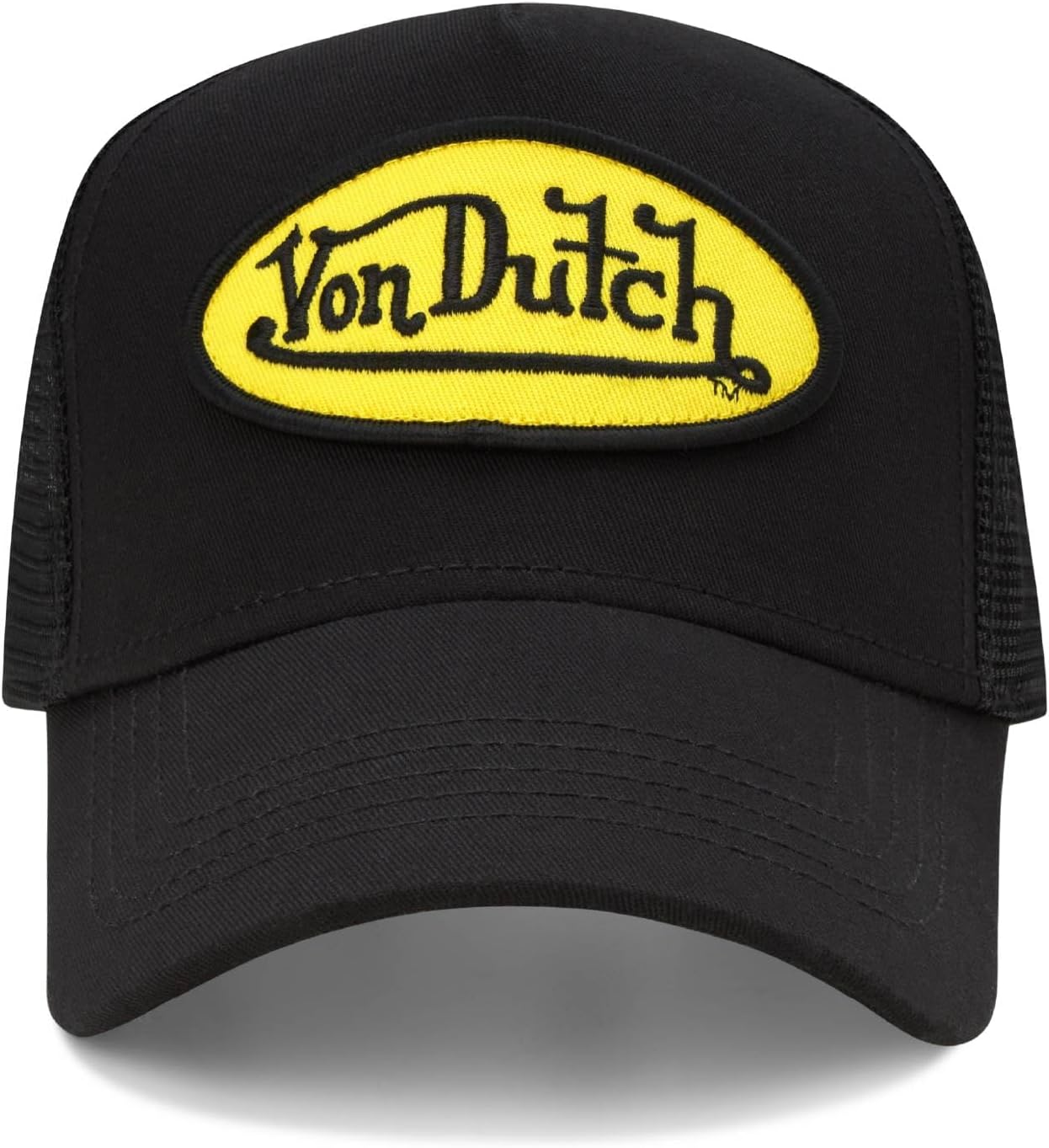 Von Dutch Unisex Trucker Hat - Retro Classic Solid Color Mesh Back Snapback Baseball Cap for Men & Women.