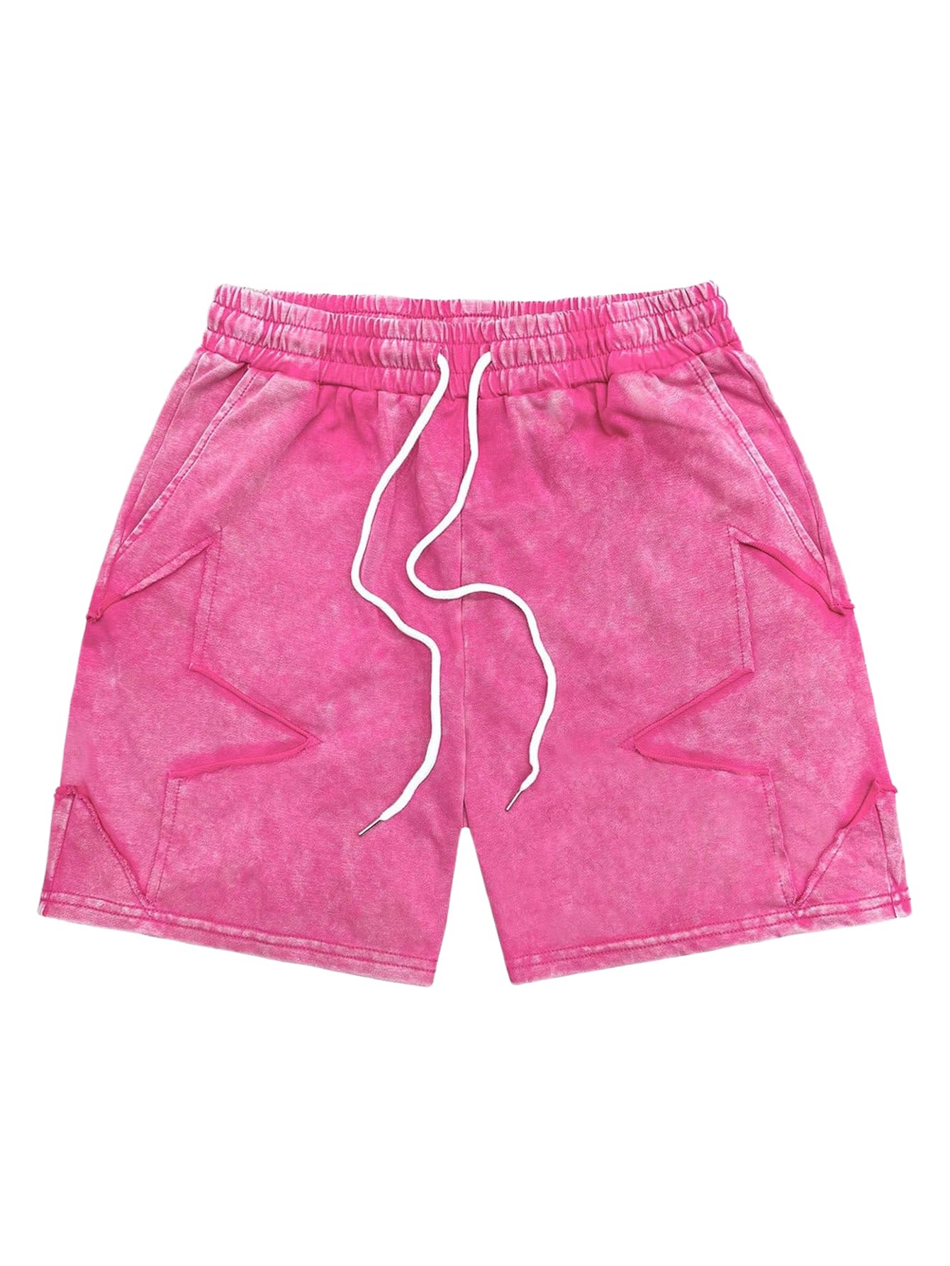 VIPWOLF Men's Star Graphic Y2k Shorts Distressed Track Shorts Streetwear