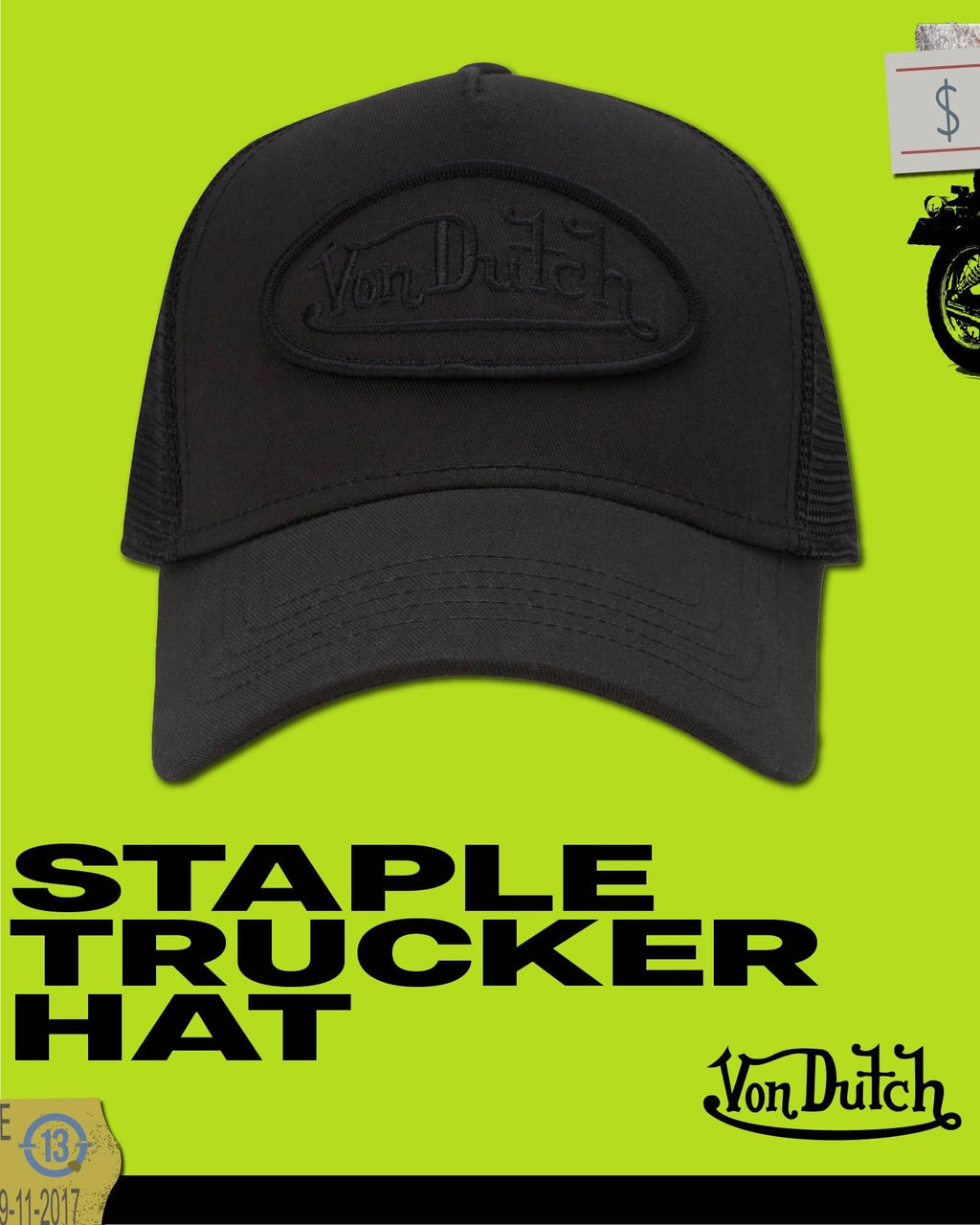 Von Dutch Unisex Trucker Hat - Retro Classic Solid Color Mesh Back Snapback Baseball Cap for Men & Women.