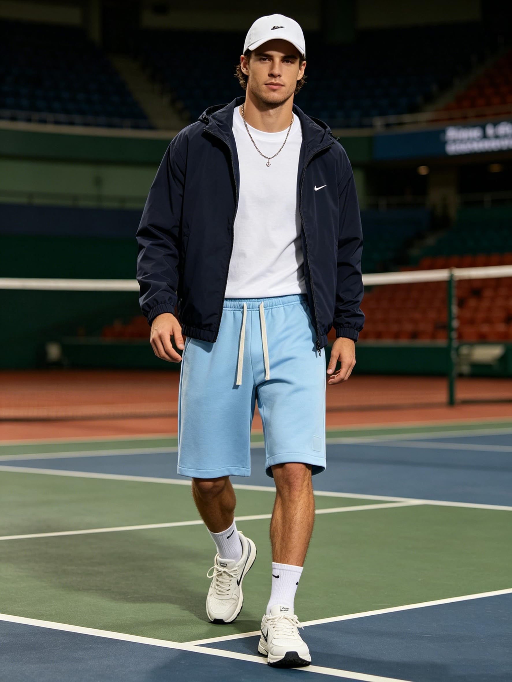 ZUY Men's Baggy Sweat Shorts Cotton Long Below Knee Fleece Capri Shorts 11" Athletic Casual 3/4 Pants with Pockets