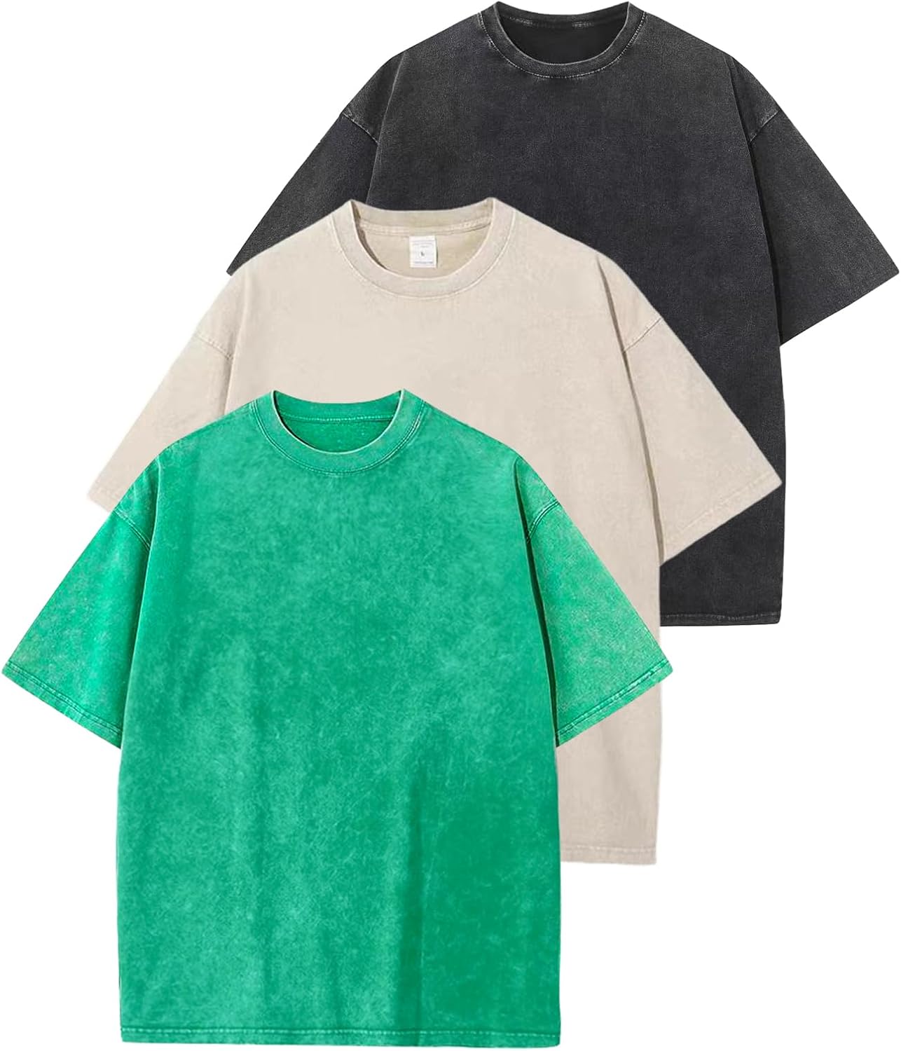 Arssm Men Oversized T Shirts Vintage Tee Loose Fit Short Sleeve Casual Streetwear Baggy Washed Unisex Tops