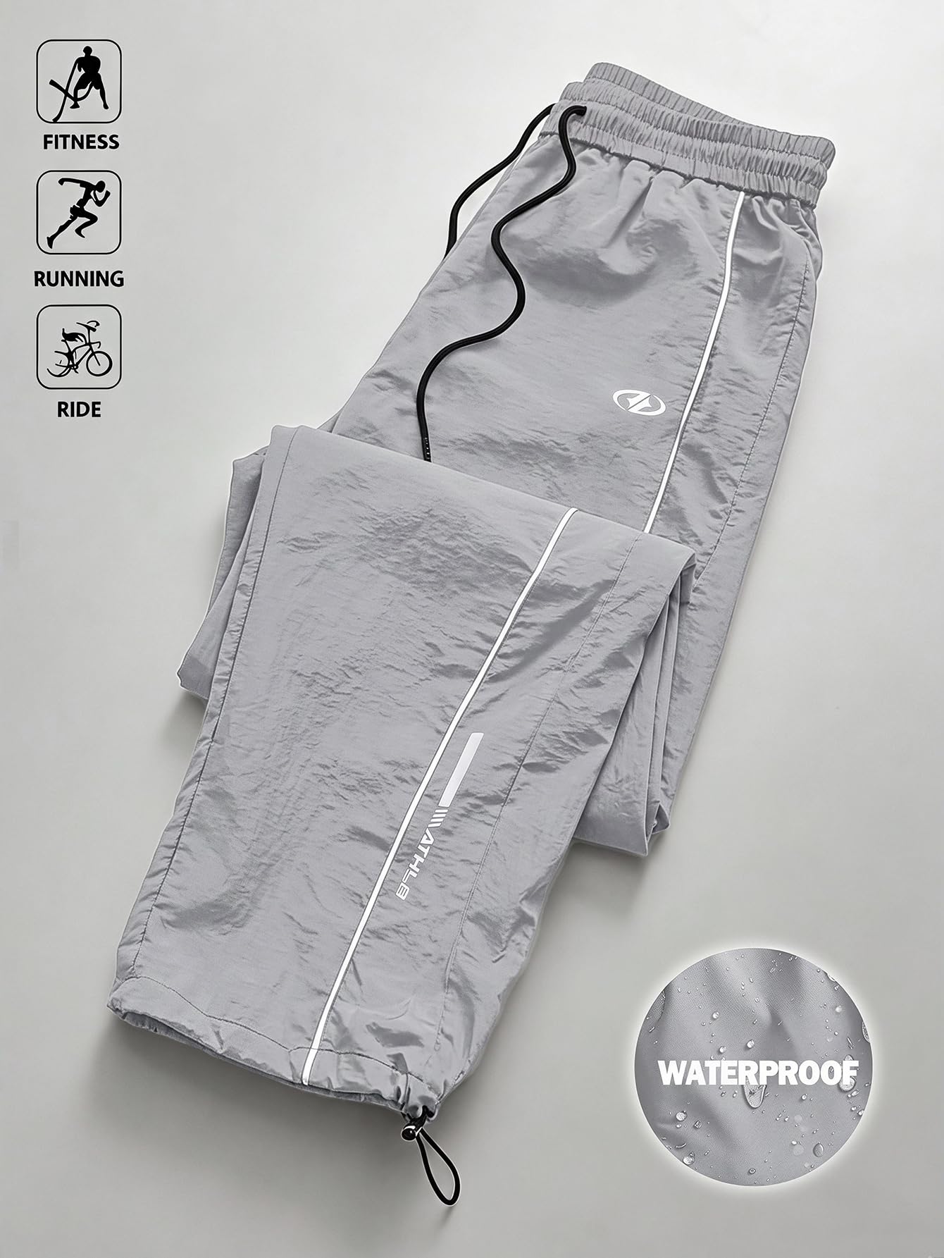 SHENHE Men's Y2k Wide Leg Baggy Parachute Pants Hip Hop Track Trousers