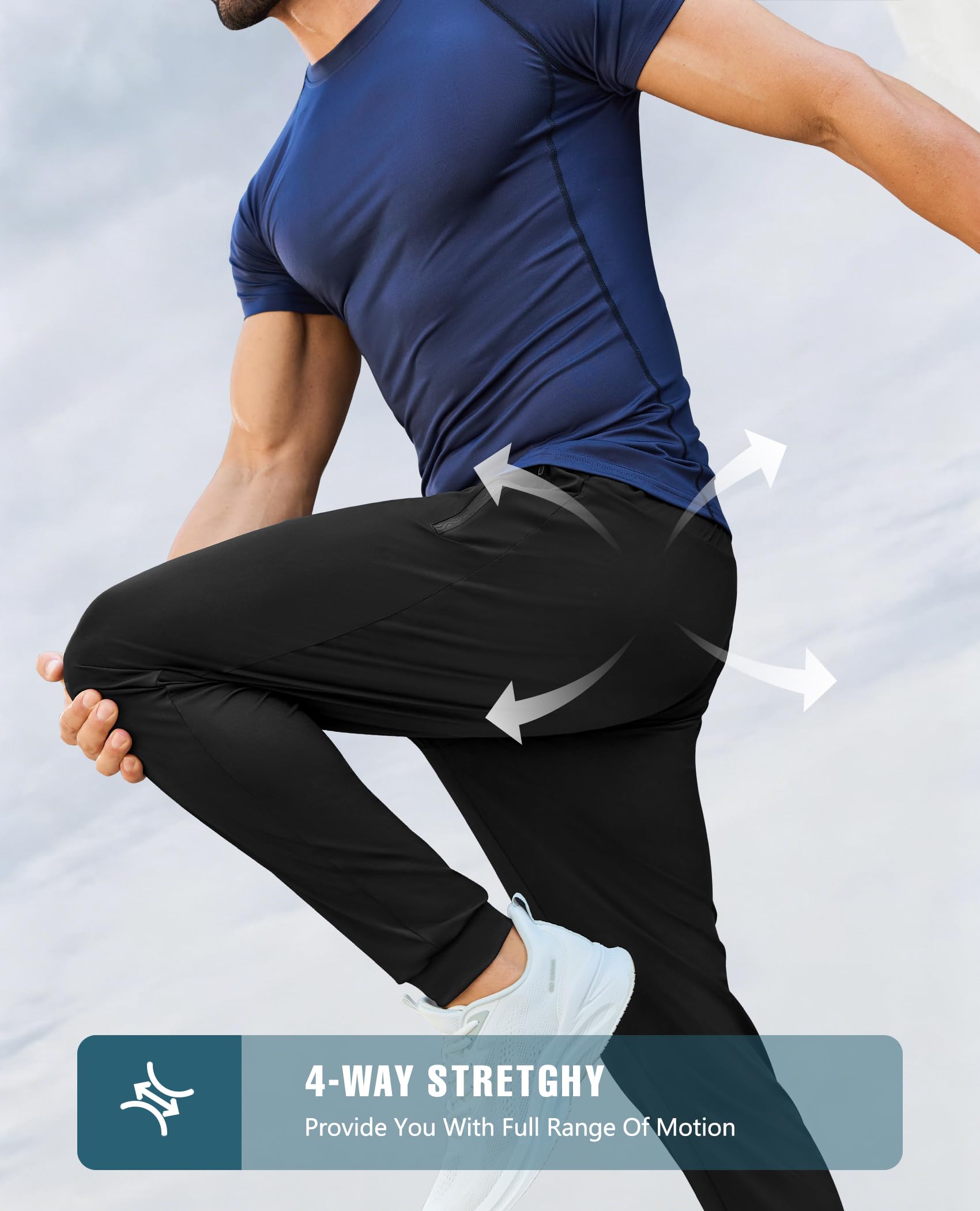 Mens Sweatpants with Zipper Pockets Lightweight Athletic Joggers for Workout Running Gym Track Casual Wear