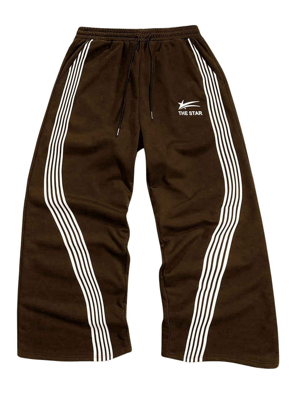 SHENHE Men's Y2k Graphic Track Striped Parachute Wide Leg Sweatpants