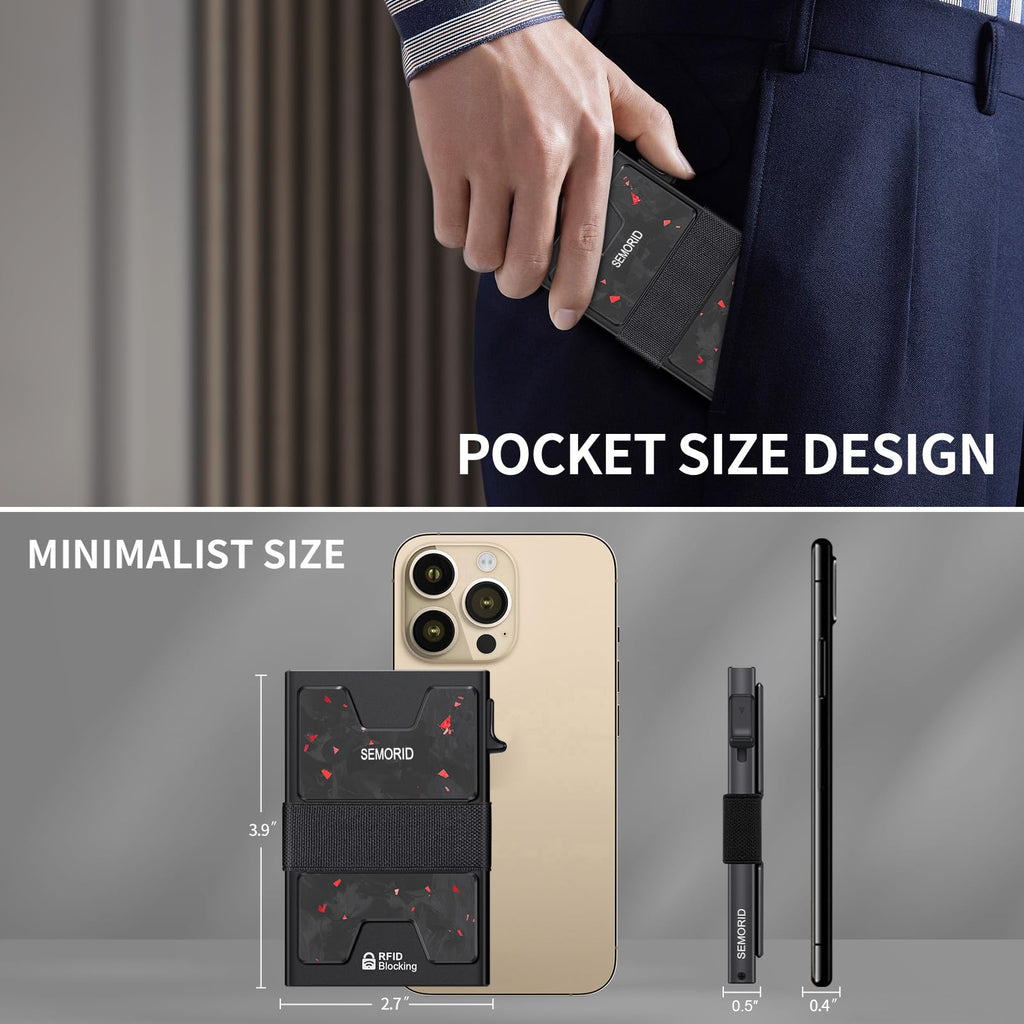 SEMORID RFID Blocking Slim Card Holder Wallet for Men Wallet Minimalist
