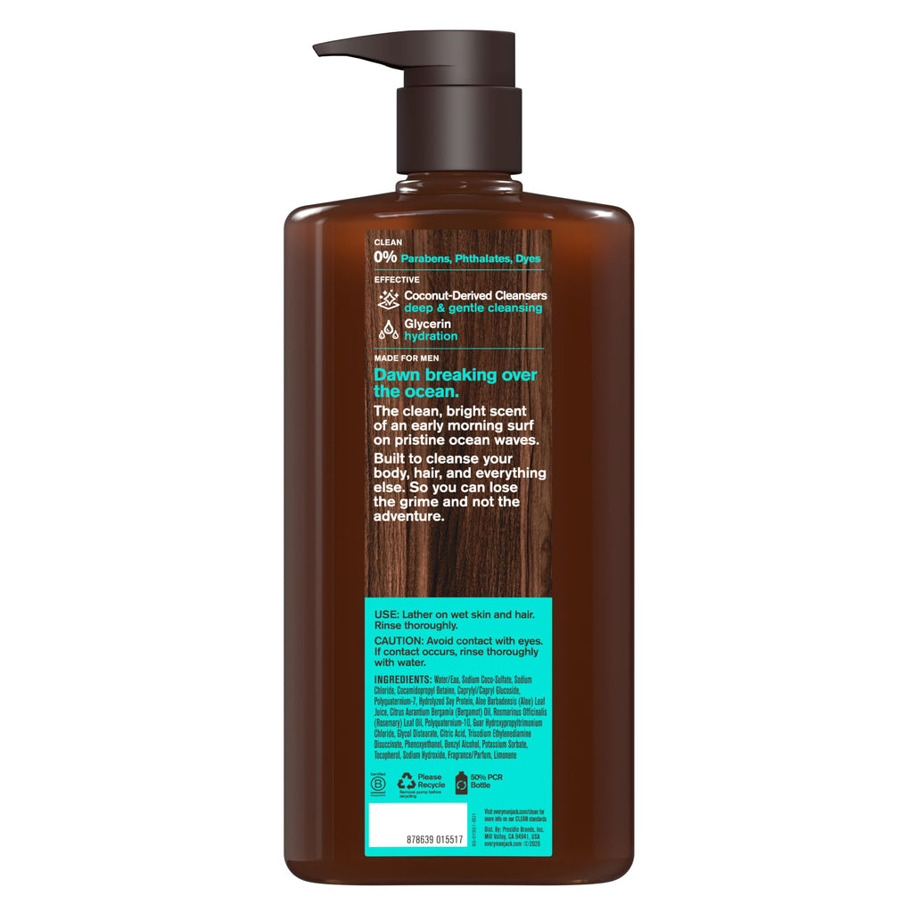 Every Man Jack 3-in-1 All Over Body Wash for Men, Cedar Red Sage, 2pk