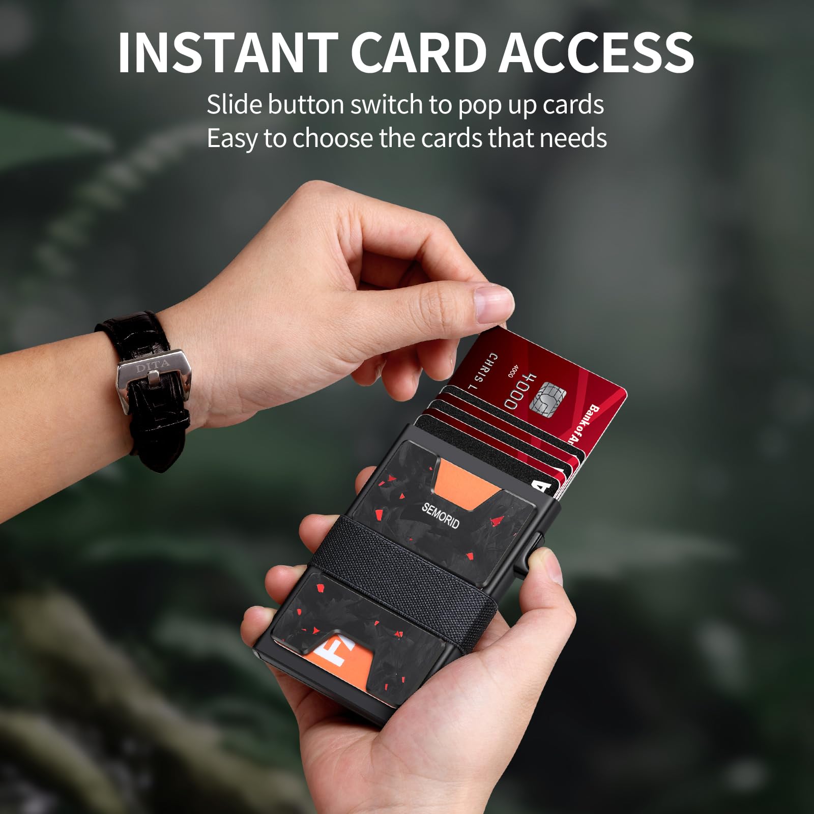 SEMORID RFID Blocking Slim Card Holder Wallet for Men Wallet Minimalist
