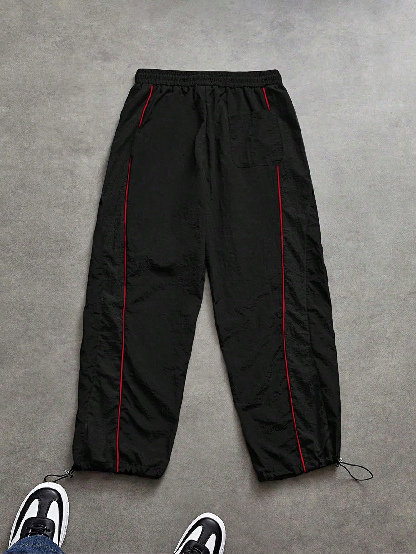 SHENHE Men's Y2k Wide Leg Baggy Parachute Pants Hip Hop Track Trousers
