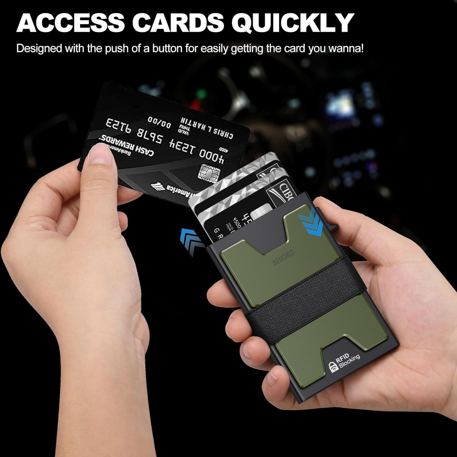 SEMORID RFID Blocking Slim Card Holder Wallet for Men Wallet Minimalist
