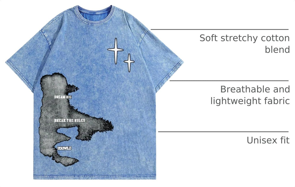 Verdusa Men's Y2k Graphic Tees Short Sleeve Crew Neck Grunge Shirts